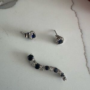 Sterling Sapphire earring set